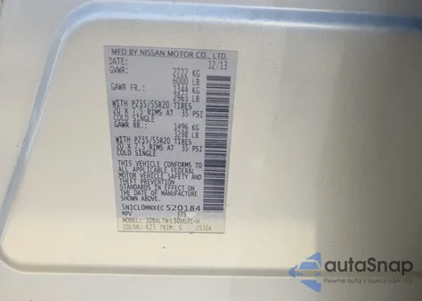 2014 Infiniti Qx60 Hybrid z USA, uszkodzony, nr VIN 5N1CL0MNXEC520184